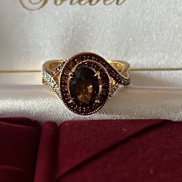 Alfred Durante Mocha Diamond and Cocoa Quartz Ring 5.5 - Picture 5 of 16